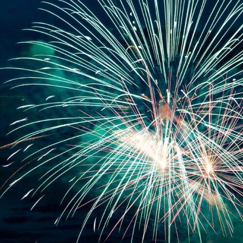 Festive fireworks in the night sky